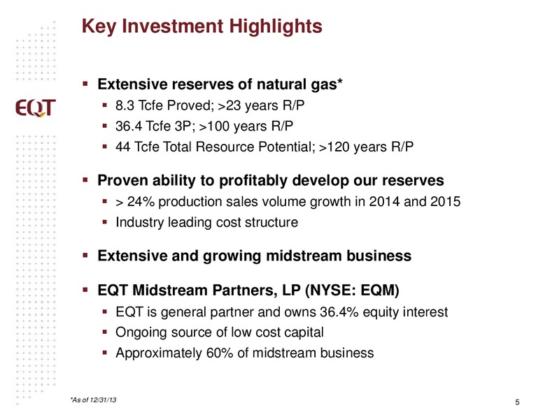 Analyst Presentation – EQT Corp – slide 2