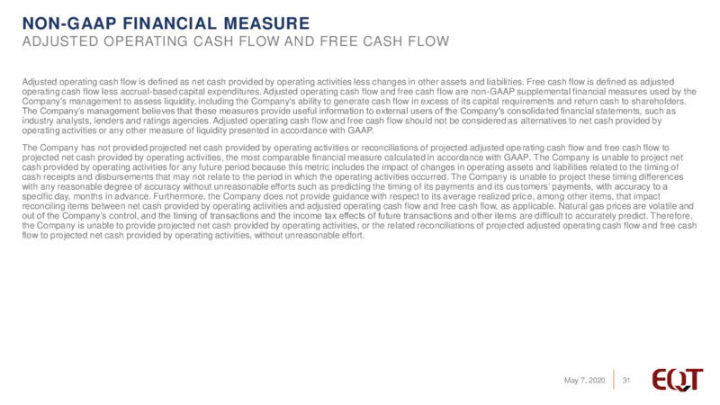 1Q 2020 Earnings Presentation – EQT Corp – slide 30