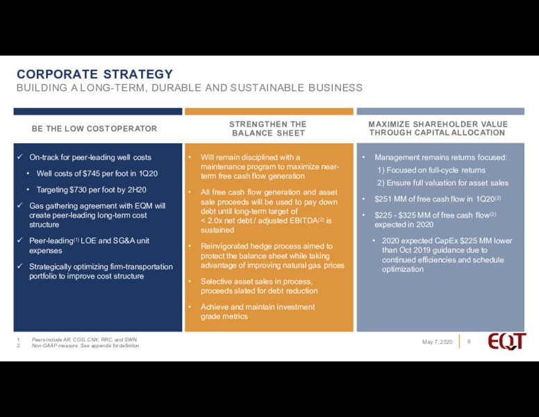 1Q 2020 Earnings Results – EQT Corp – slide 5