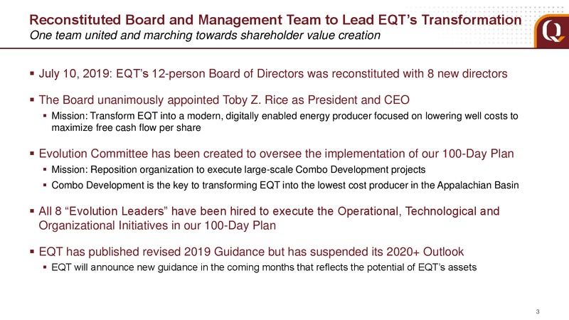 2Q 2019 Earnings Presentation – EQT Corp – slide 3
