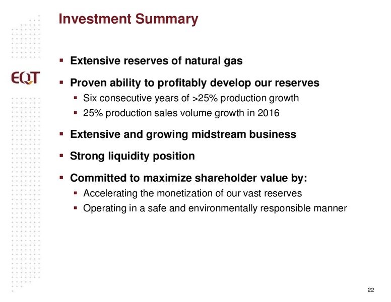 Q3 2016 Analyst Presentation – EQT Corp – slide 19
