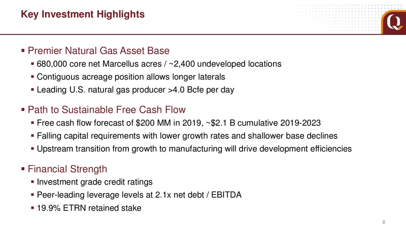 Q3 2018 Analyst Presentation – EQT Corp – slide 2
