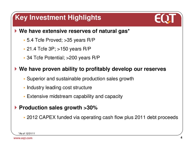 February 2012 Analyst Presentation – EQT Corp – slide 2