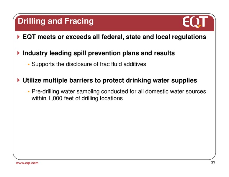 March 2011 Analyst Presentation – EQT Corp – slide 20