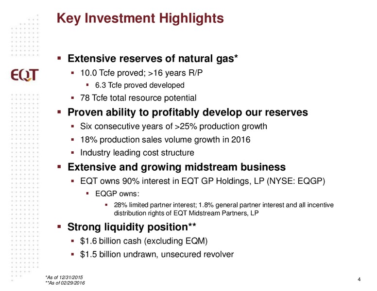 March 2016 Analyst Presentation – EQT Corp – slide 2