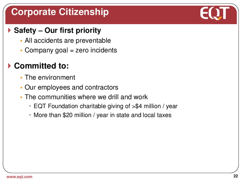 April 2013 Analyst Presentation – EQT Corp – slide 19