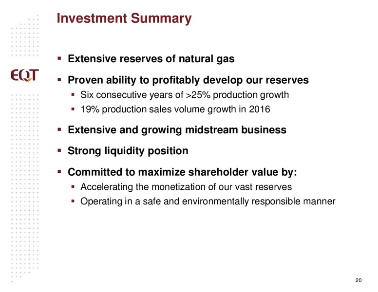 May 2016 Analyst Presentation – EQT Corp – slide 18