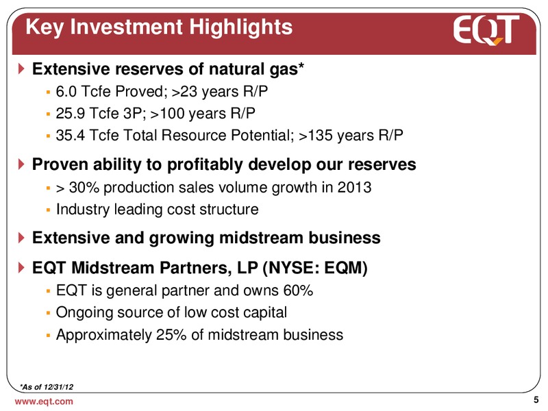 June 2013 Analyst Presentation – EQT Corp – slide 2