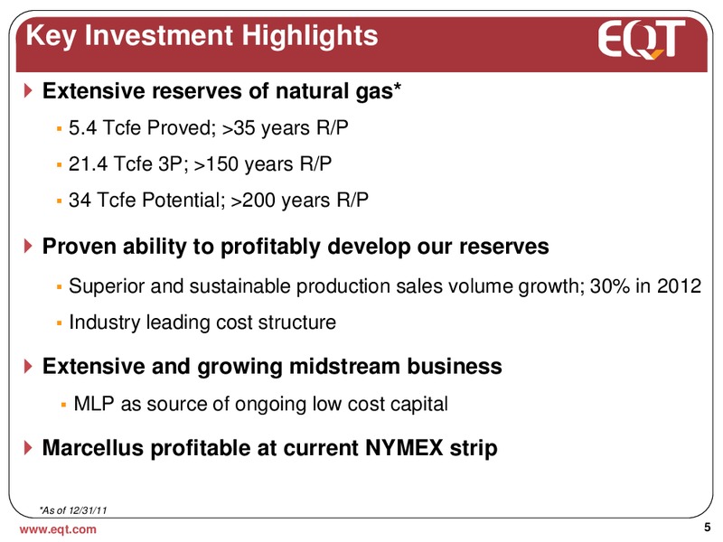 August 2012 Analyst Presentation – EQT Corp – slide 2