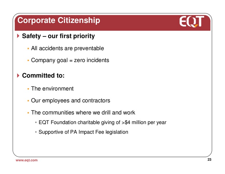 September 2012 Analyst Presentation – EQT Corp – slide 20