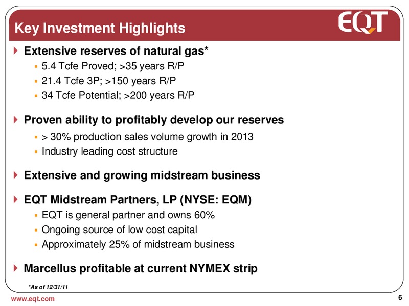December 2012 Analyst Presentation – EQT Corp – slide 2
