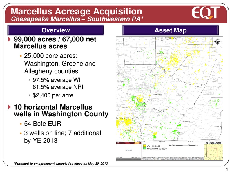 Marcellus Acreage Acquisition – EQT Midstream Partners Lp – slide 1