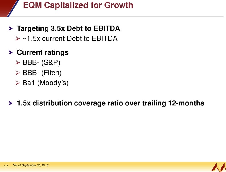 October 2016 Investor Presentation – EQT Midstream Partners Lp – slide 15