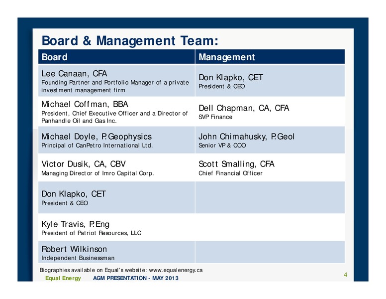 Annual and Special Meeting – Equal Energy Ltd. – slide 3