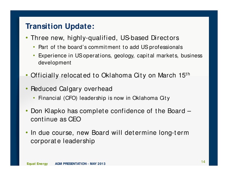Annual and Special Meeting – Equal Energy Ltd. – slide 13