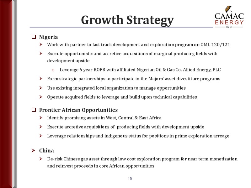 RODMAN & RENSHAW ANNUAL GLOBAL INVESTMENT CONFERENCE – Erin Energy Corp. – slide 18
