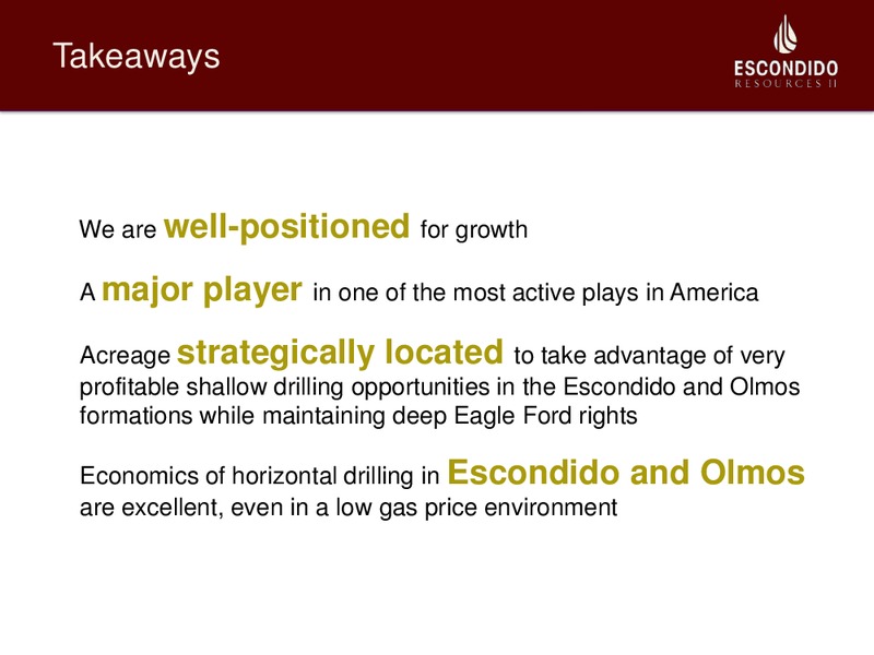 DUG EAGLE FORD CONFERENCE – Escondido Resources Ii, Llc – slide 20