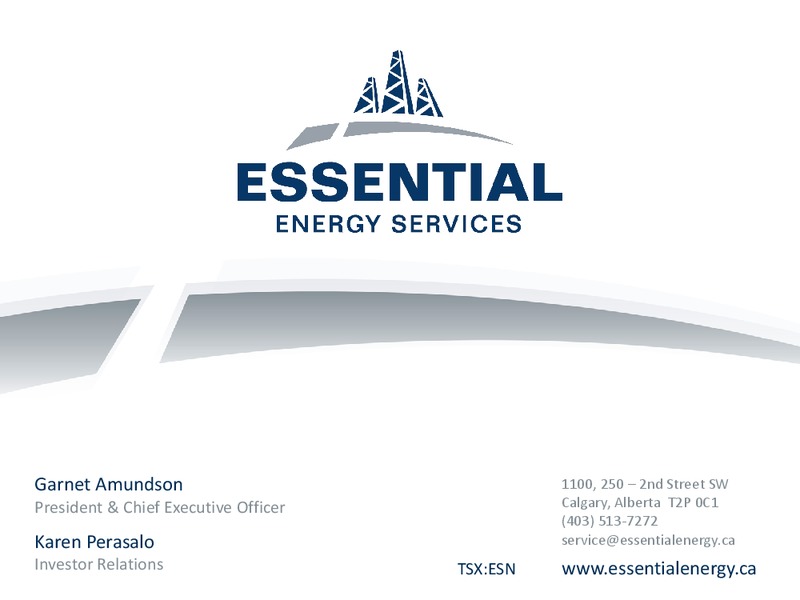 Investor Presentation – Essential Energy Services – slide 22