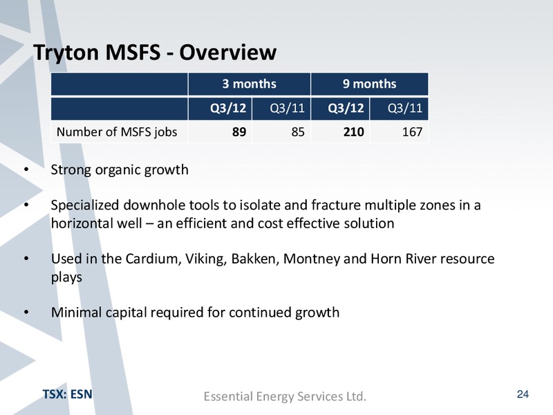 JANUARY 2013 INVESTOR PRESENTATION – Essential Energy Services – slide 23
