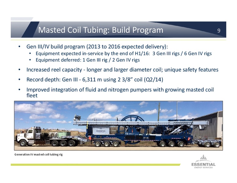 INVESTOR PRESENTATION – Essential Energy Services – slide 8