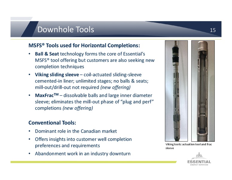 INVESTOR PRESENTATION – Essential Energy Services – slide 14