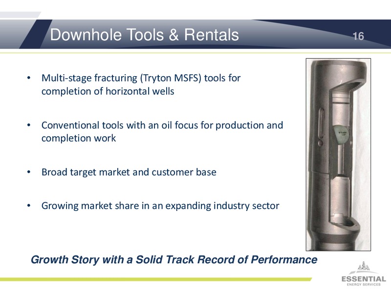 JUNE 2013 INVESTOR PRESENTATION – Essential Energy Services – slide 15