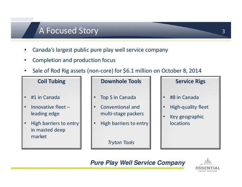 investors presentation – Essential Energy Services – slide 2