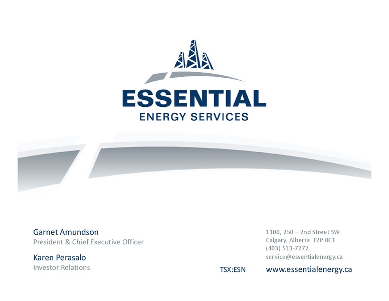 investors presentation – Essential Energy Services – slide 27