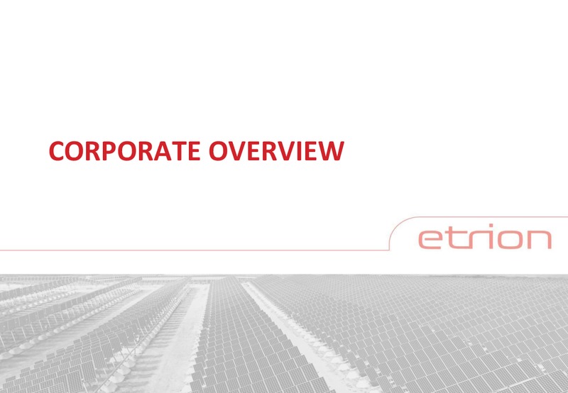 CORPORATE PRESENTATION – Etrion Corporation – slide 2