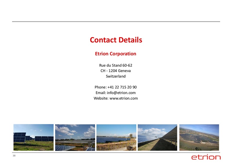 CORPORATE PRESENTATION – Etrion Corporation – slide 37