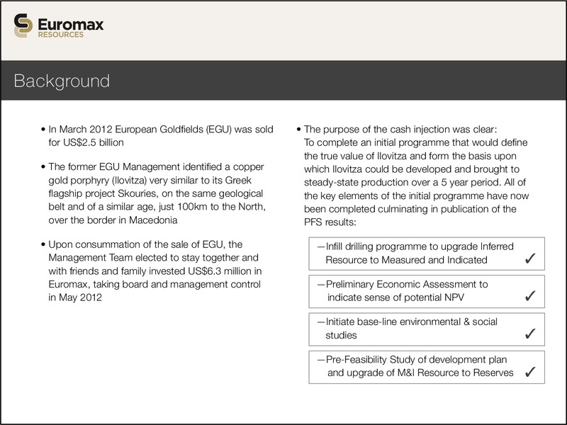 Investor Presentation – Euromax Resources Ltd. – slide 20