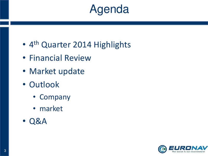 4th Quarter 2014 Results – Euronav – slide 2