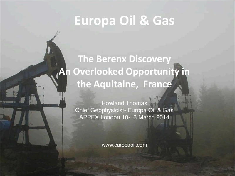 CORPORATE PRESENTATION – Europa Oil and Gas – slide 1