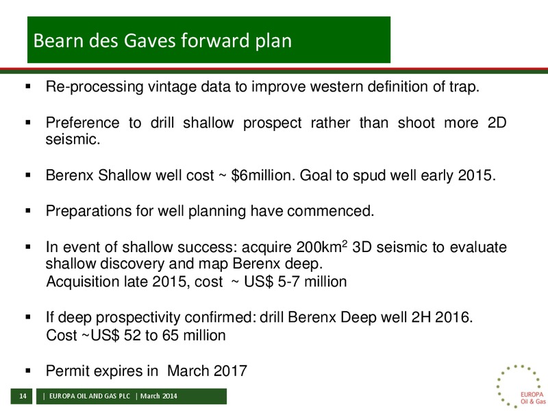 Investor Presentation – Europa Oil and Gas – slide 14