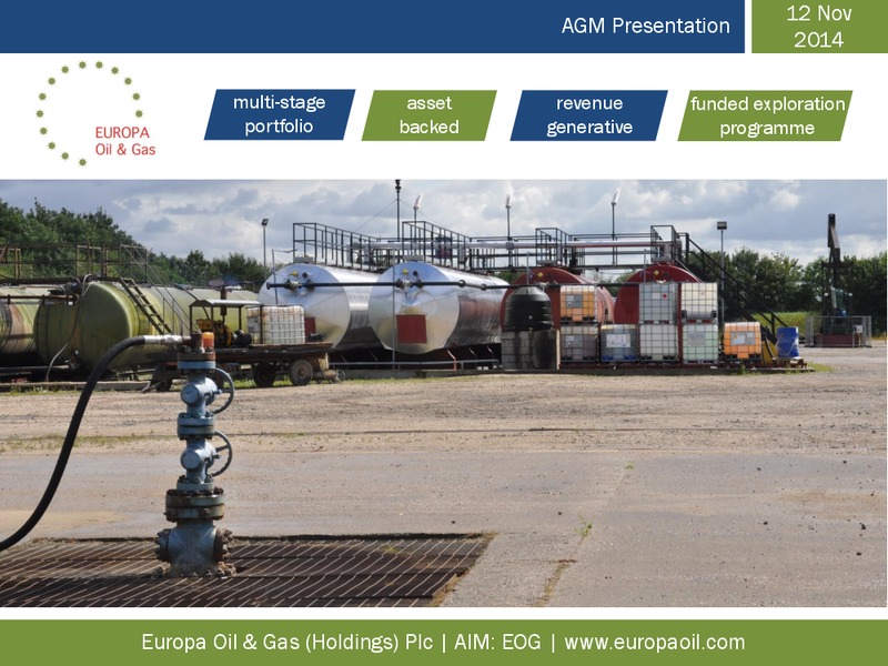 AGM Presentation – Europa Oil and Gas – slide 1