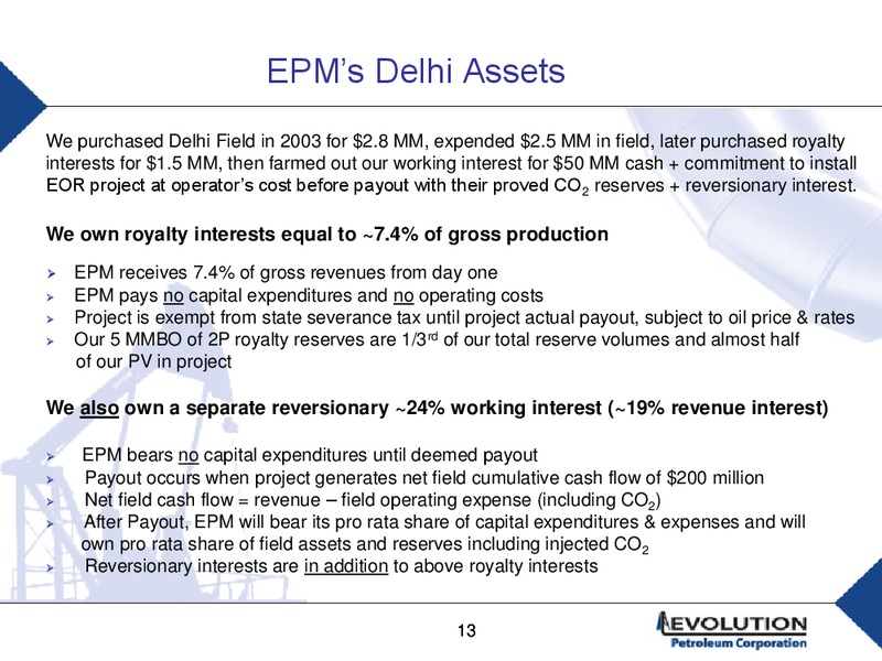 GLOBAL HUNTER SECURITIES CONFERENCE – Evolution Petroleum Corp. – slide 12