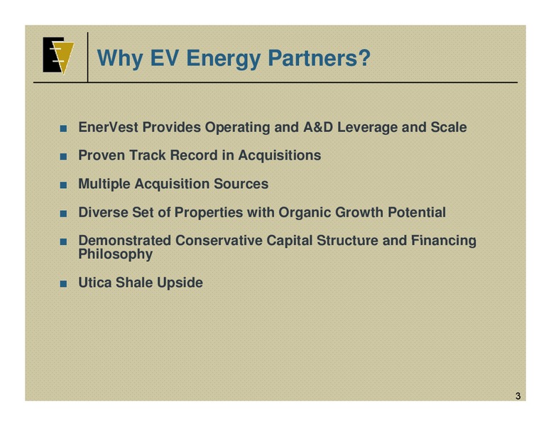 IPAA OGIS – EV Energy Partners Lp – slide 2