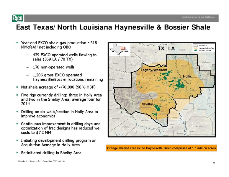 Fourth Quarter and Full Year 2013 Review – Exco Resources Inc. – slide 9