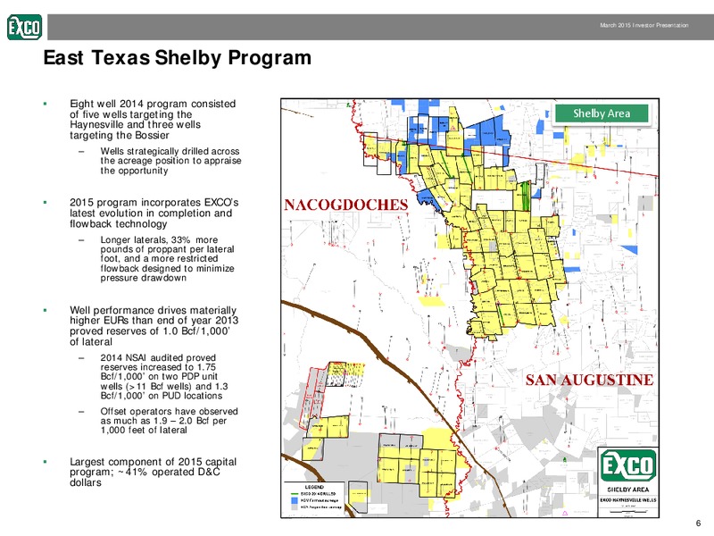 MARCH 2015 INVESTOR PRESENTATION – Exco Resources Inc. – slide 6