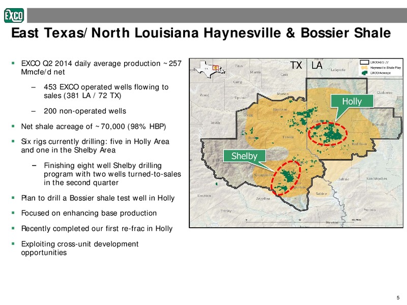Second Quarter 2014 Earnings Review – Exco Resources Inc. – slide 5