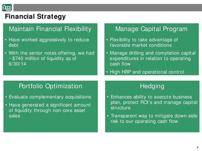 Second Quarter 2014 Earnings Review – Exco Resources Inc. – slide 9