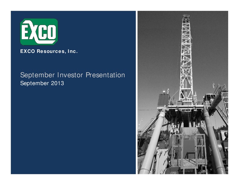 September Investor Presentation – Exco Resources Inc. – slide 1