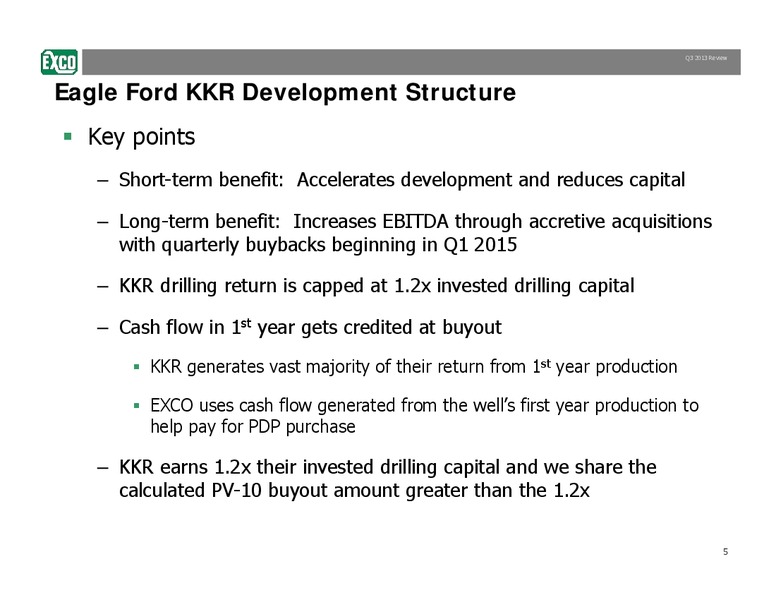 Third Quarter 2013 Review – Exco Resources Inc. – slide 5