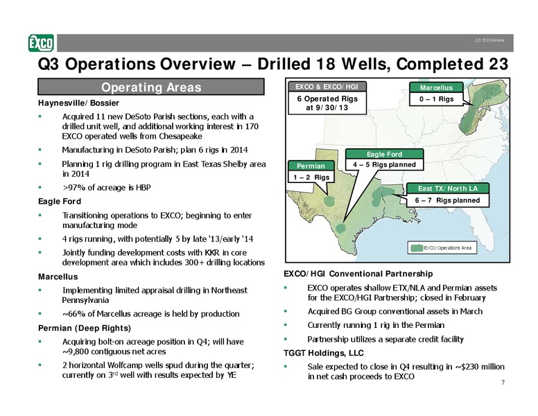 Third Quarter 2013 Review – Exco Resources Inc. – slide 7