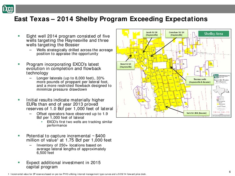 Investor Presentation – Exco Resources Inc. – slide 6