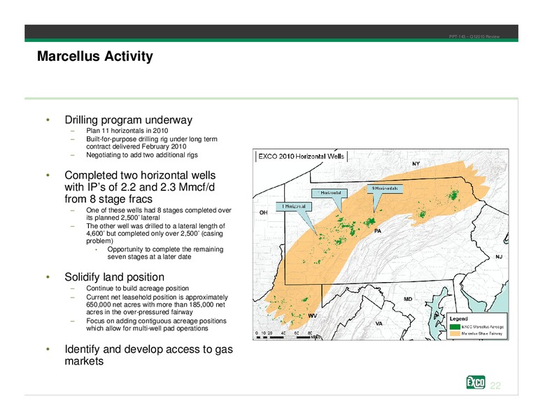 Q1 2010 Review – Exco Resources Inc. – slide 22