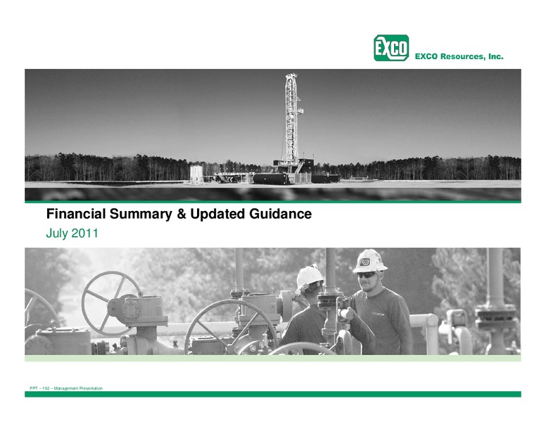 Investor Presentation and Financial Disclosure – Exco Resources Inc. – slide 8