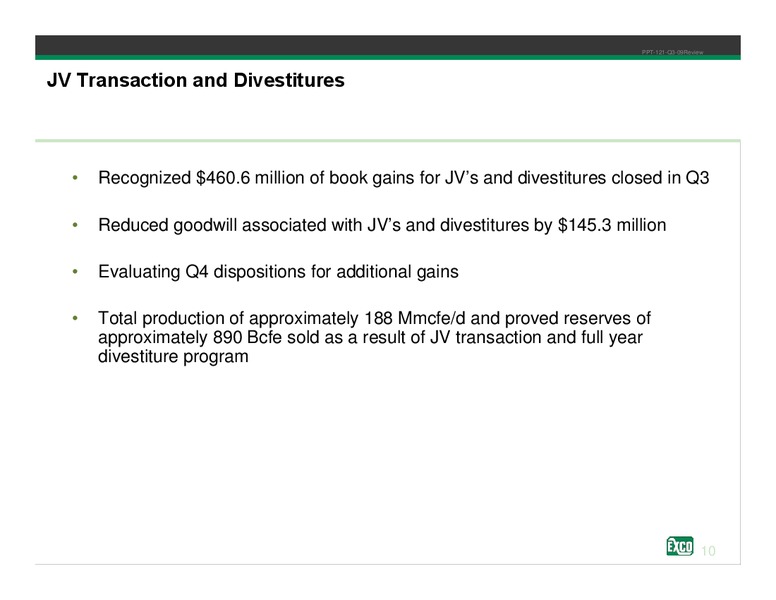 Q3 2009 Review – Exco Resources Inc. – slide 8