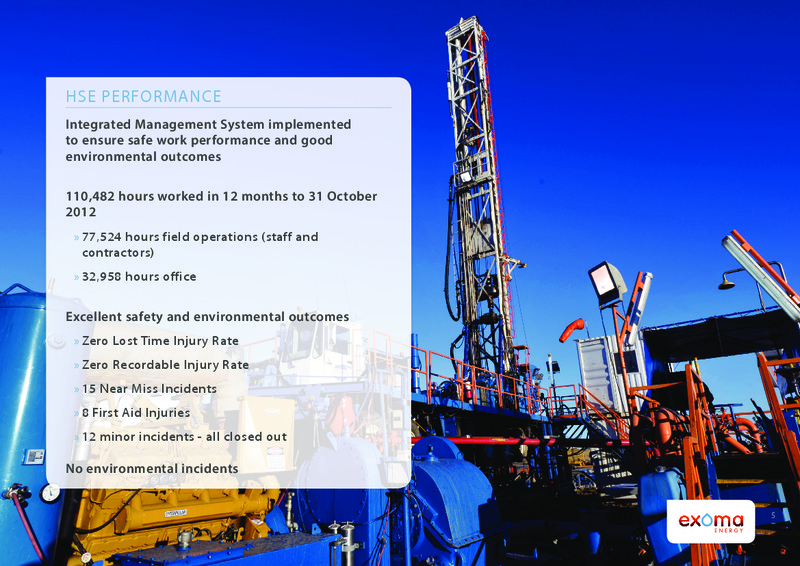 CEO PRESENTATON – Exoma Energy Limited – slide 4