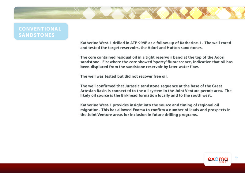 CEO PRESENTATON – Exoma Energy Limited – slide 9